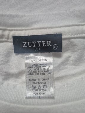 Zutter USA White Cotton Tee - Classic Crewneck